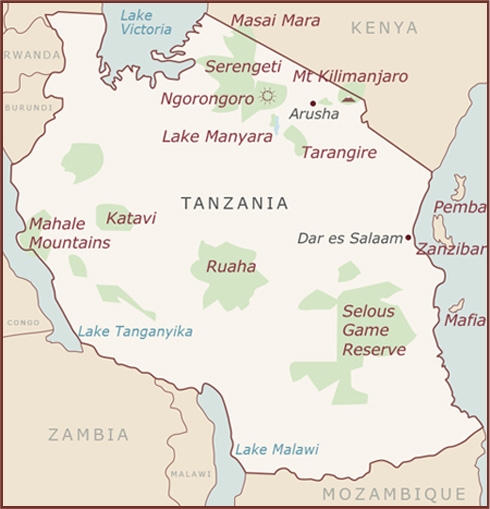 Map of Tanzania